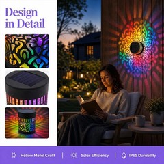 Solar Mandala Mosaic Lights 7 Color Changing Outdoor Solar Fence Decor Lamp