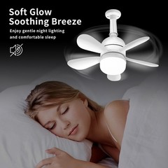 1-4PCS 2 In 1 E27 Ceiling Socket Fan 30W Dimmable LED Light Remote Control