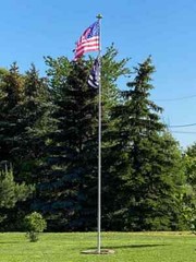 20′ & 25′ Delta Pin-Lock TELESCOPING Flag pole (Silver)