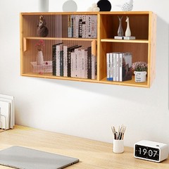 Kitchen Pantry Cabinet, Wall Mount or Countertop Sideboard with Glass Doors,