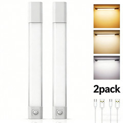 4 Pack Plastic USB LED Cabinet Lights with Toggle Switch, Under Shelf Lighting