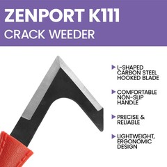 Zenport K111 Crack Weeder, Driveway, Side-Walk Weeding Tool, Orange
