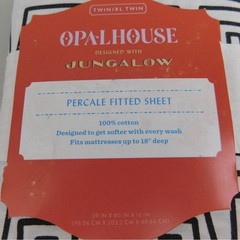 Opalhouse with Jungalow Twin/Twin XL Percale Fitted Sheet Ikat Black #8246