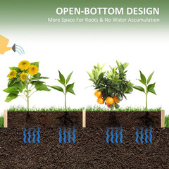 96 In. L X 24.25 In. W X 10.75 In. H Natural Fir Wood Raised Garden Bed with Dua