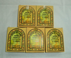 Song of India Incense Cones: 5 Packs of 25 Cones, Total 125 (Indian Temple)