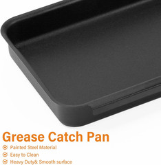 Drip Pan for Weber, 93305 Catch Pan with 20-Pack 6415 Foil Grease Tray Liners, f