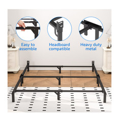 Ardent 7in King Metal Bed Frame No Tools Easy Assembly Heavy Duty