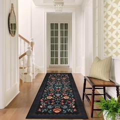 2.5×8 Floral Boho Runner Rug – Machine Washable & Non-Slip, Perfect for Hallways