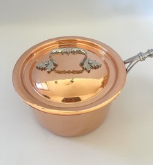 Ruffoni Copper Tin Lined Saucepan 17cm/ 7″ Oak Leaf Handle Lid