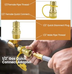 1/2″ QDD LP Gas Quick Connect Fittings with Male Insert Plug Natural Gas Propane