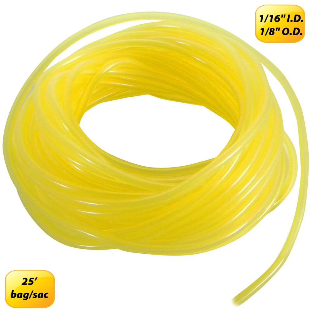 Fuel Line 1/16″ ID x 1/8″ OD Yellow 25′ – For Chainsaws and Snow Blowers