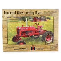 IH McCormick Farmall Cub Tractor Glass Cutting Board, 15.5in x 11.75in 42015