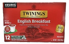Twinings English Breakfast Pure Black Tea 12 K Cups Pods Box (EXP: 09/2028)