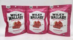 3 Pack Wiley Wallaby Watermelon Licorice Soft & Chewy Candy 10oz Bags 30oz