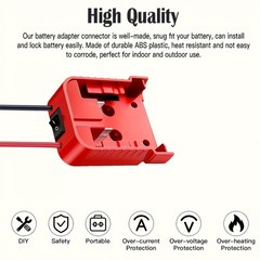 2 Pcs Power Wheel Adapter Compatible With Milwaukee 18V Battery for DIY RC Car