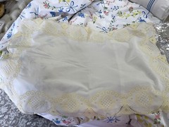 Pratesi Italy 3pc Sheet Set Lace Poly/Cotton Off White Yellow