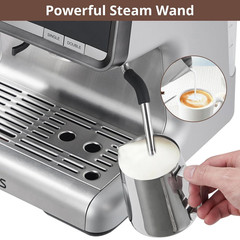 Barista Express Espresso Machine with Grinder & Milk Frother – Silver