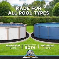 Rhino Pad Above Ground Swimming Pool Liner Shield Protector (Choose Size)