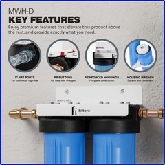 Whole House Filtration System 2 Stage Sediment Chlorine Taste Odor VOCs 1″ Ports