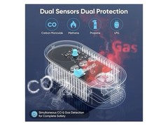5-in-1 Carbon Monoxide Detectors Natural Gas Leak Detector 3 Pack New