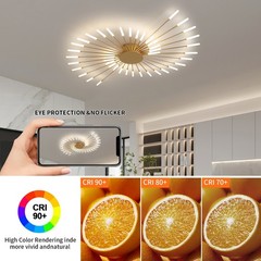 42-Light Fireworks Ceiling Light LED Flush Mount App Remote Dimmable Modern