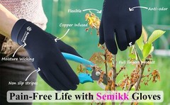 2 Pairs Compression Full Finger Arthritis Gloves, Copper Glove with Touch Screen