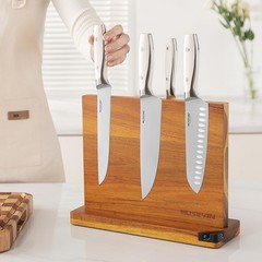 Magnetic Knife Block & Holder – Cutlery Display Stand with Sharpener – Kitchen S