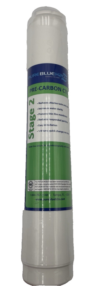 Pure Blue H2O Stage 2 Filter Pre-Carbon Replacement Green Filter Chlorine Taste