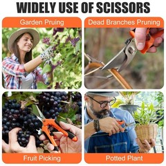 3 Pcs Garden Shears Stainless Steel Gardening Scissors Pruning Shears for Garden