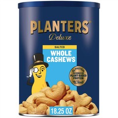 PLANTERS Deluxe Salted Whole Cashews,Plant Based Protein, 18.25 oz Free Ship