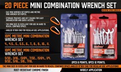 22PCS Combination Wrench Set Ignition Spanner Steel Tools Metric SAE Mini Small