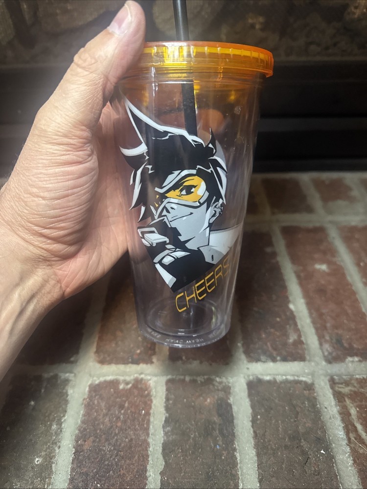 Overwatch Tracer Tumbler Cup 24 Oz. Blizzard 2017 Hand wash Only!