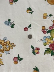 Renaissance-style Rectangular TABLECLOTH SCROLL & FRUITS 60x 78”