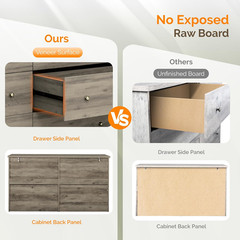 Wood Drawer Organizer with Metal Handles for Bedroom Living Room Hallway Wood