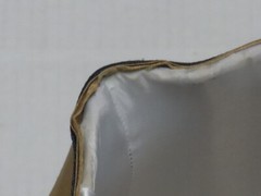 BEAUTIFUL SHANTUNG GOLD PLEATED SILK FABRIC RECTANGULAR LAMP SHADE SOME FLAWS