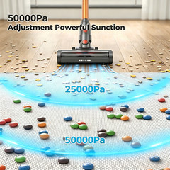 6-in-1 Cordless Vacuum Cleaner 50KPA Stick Vacuum Lightweight Rechargeable 45min