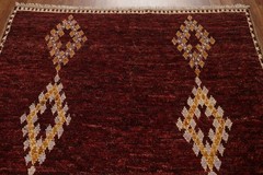 Burgundy Moroccan Area Rug 5×8 Handmade Wool Tribal Style Carpet for Any Room