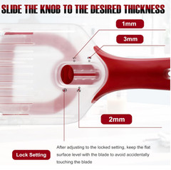Mandoline Slicer with Hand-Held, Vegetable Slicer with Food Holder， Adjustable S