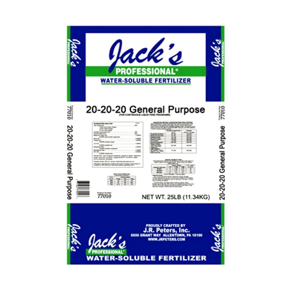 Jack’s Professional 20-20-20 General Purpose Water-Soluble Fertilizer, 25lbs