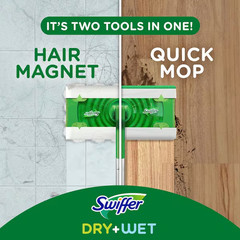 Swiffer Sweeper 2-in-1, Dry and Wet, Floor Cleaner Includes 1 Mop + 10 Refills