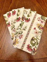 Williams Sonoma Napkins Set of 6 Floral Botanical Ivory Cottage Core NWOT