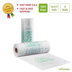 2 rolls 1250 Bags Plastic Produce 12×17 Grocery Kitchen Fruit Vegetable Food