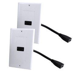 2-Pack 1-Port HDMI Wall Plate in White (4K UHD, ARC, and Ethernet Pass-Thru Supp