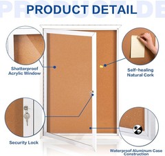 36x24in Weatherproof Outdoor Bulletin Board SWANCROWN
