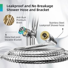 HammerHead Showers® Solid Metal Handheld Shower Head 2.5 GPM, Brushed Nickel