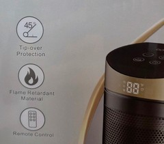 PTC Fan Heater with Remote Control 1500W Adjustable Modes Silver Compact Design