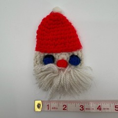 Vtg Handmade Crochet Christmas Ornaments LOT of 4 Santa Stocking Holiday Decor