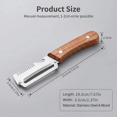 2 PCS 3-in-1 Multifunctional Vegetable Peeler with Wooden HandleJulienne Slicer.