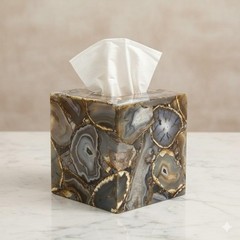 Handmade Agate Tissue Box Cover | Luxury Designer Decor