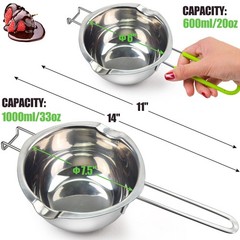 Double Boiler Pot Set for Melting Chocolate, Butter, Cheese, Caramel and Cand…